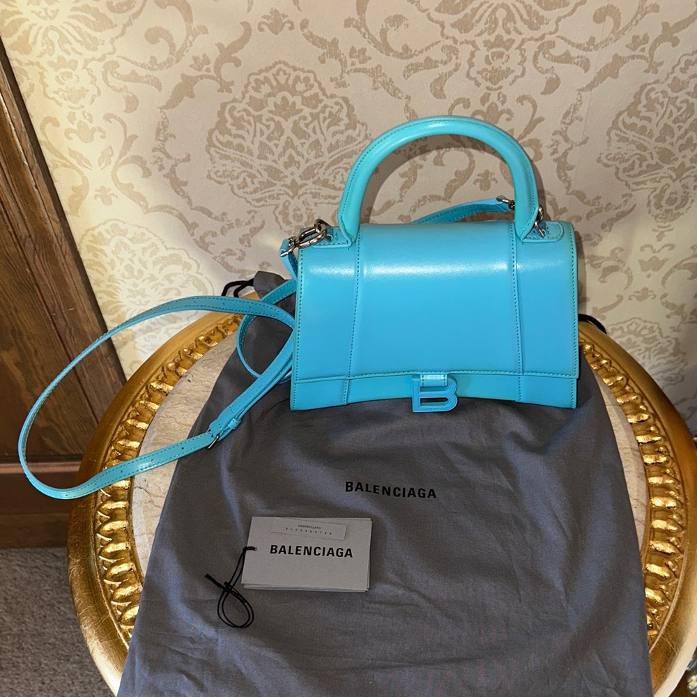 Balenciaga Hourglass Small Blue Bag